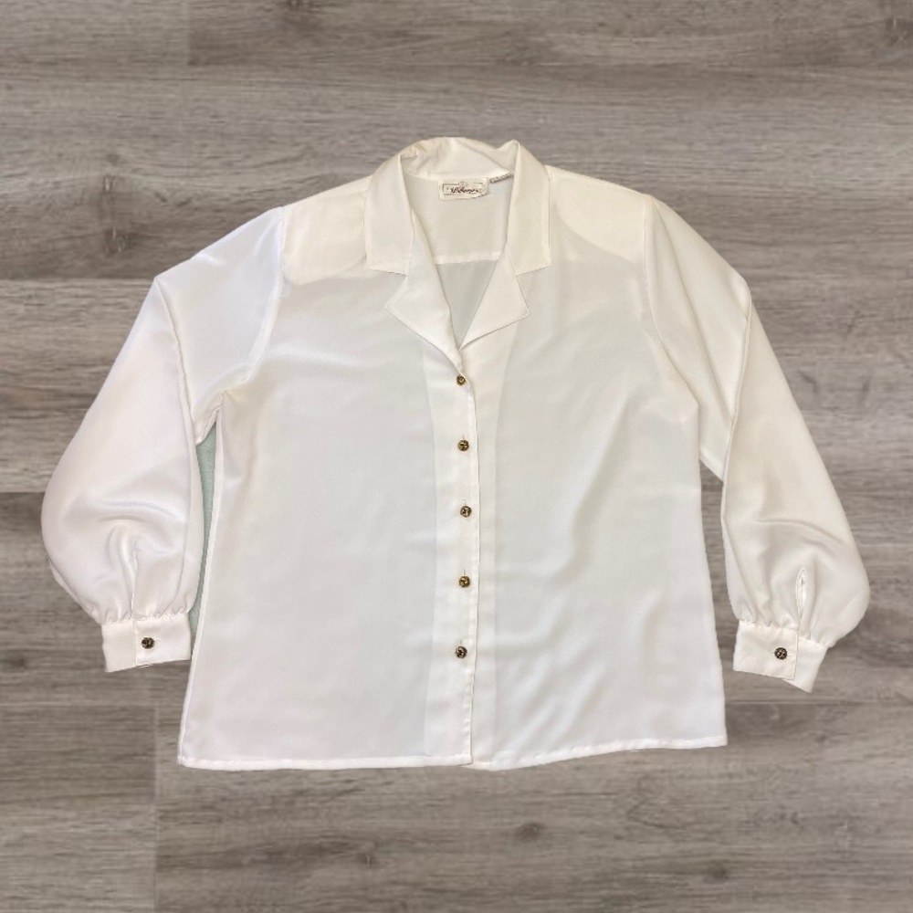 Worthington White Long Sleeve Button Up Blouse